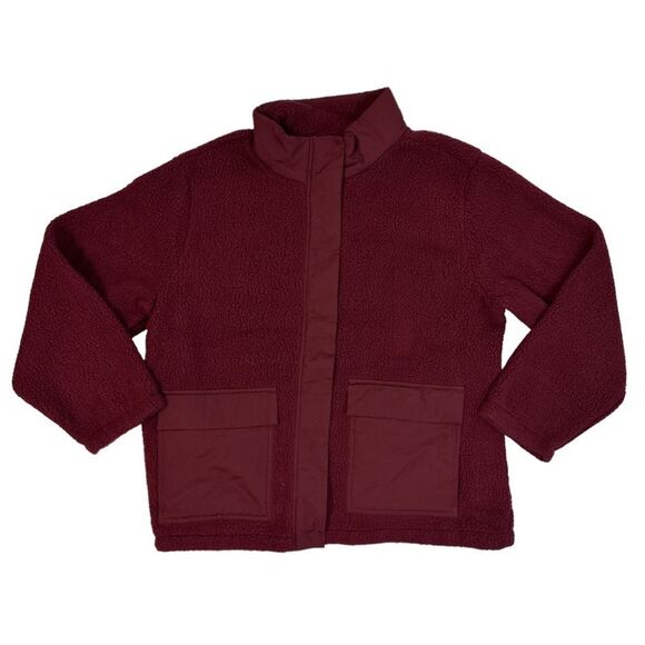 Member's Mark Women's Full-Zip With Invisible Snaps Sherpa Jacket - Bordeaux - Picture 1 of 2